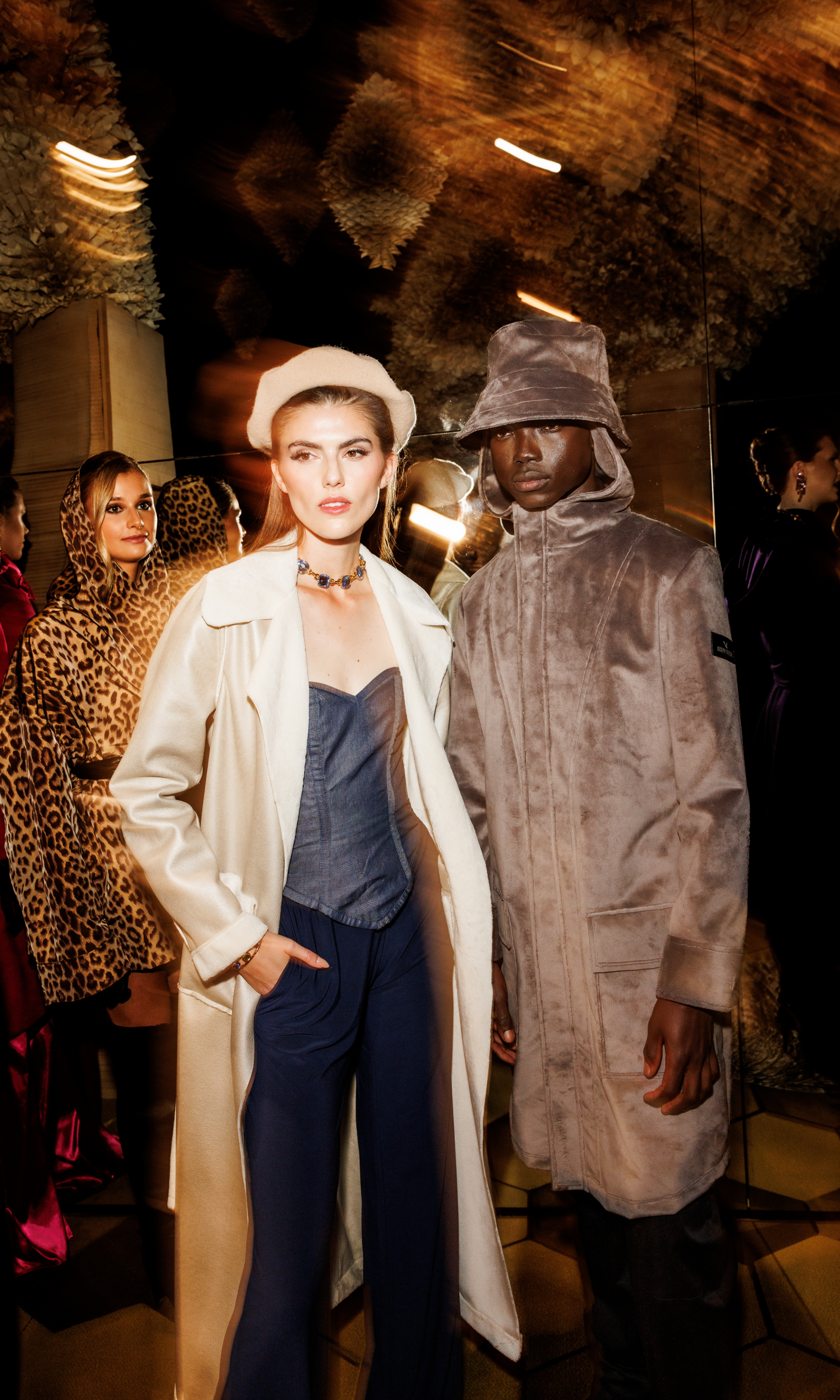 The Joseph Tassoni Ladies Velour-Finish Reversible Wrap Coat