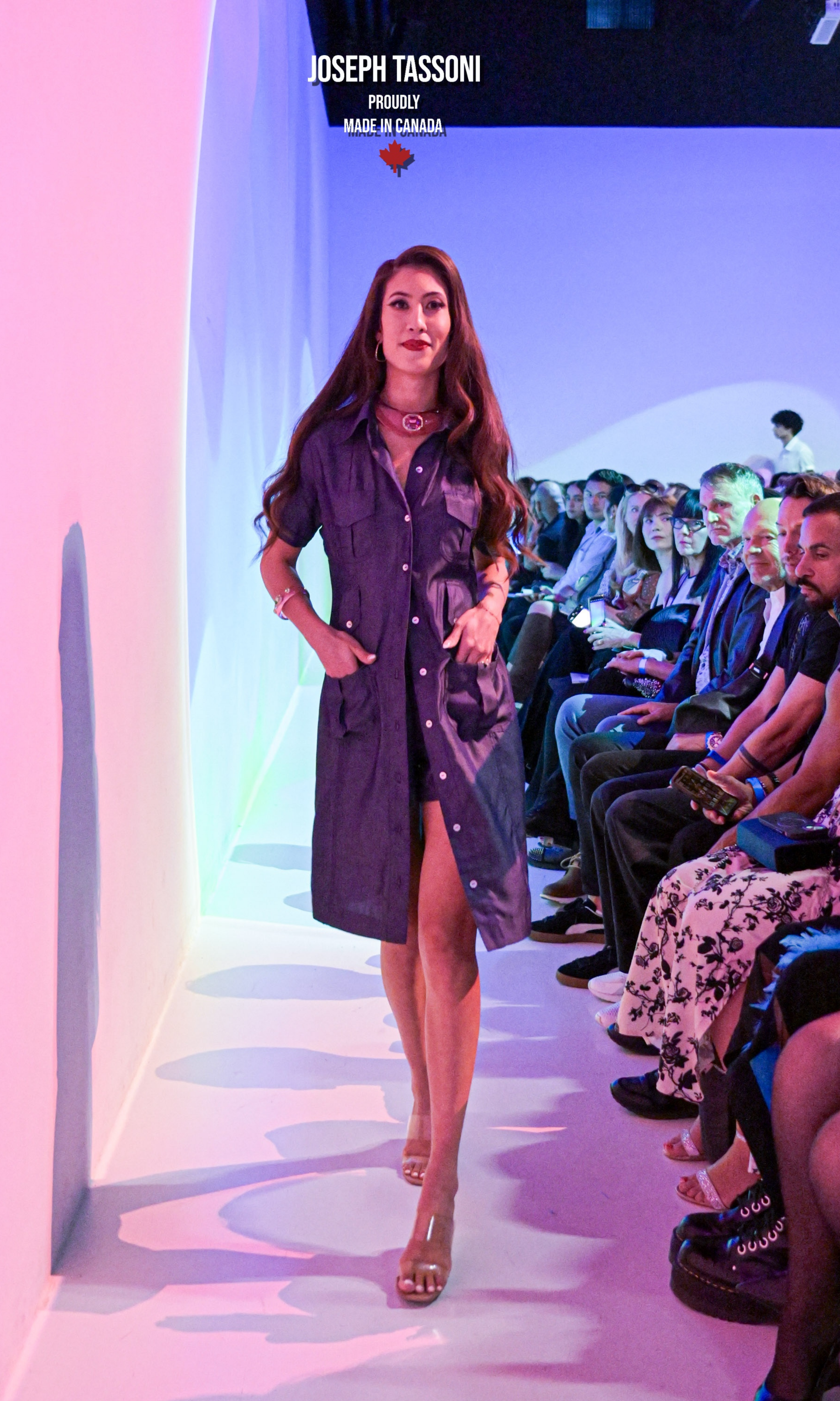 The Joseph Tassoni Ladies Silk Linen Button-Down Dress paired with Elasticized Shorts