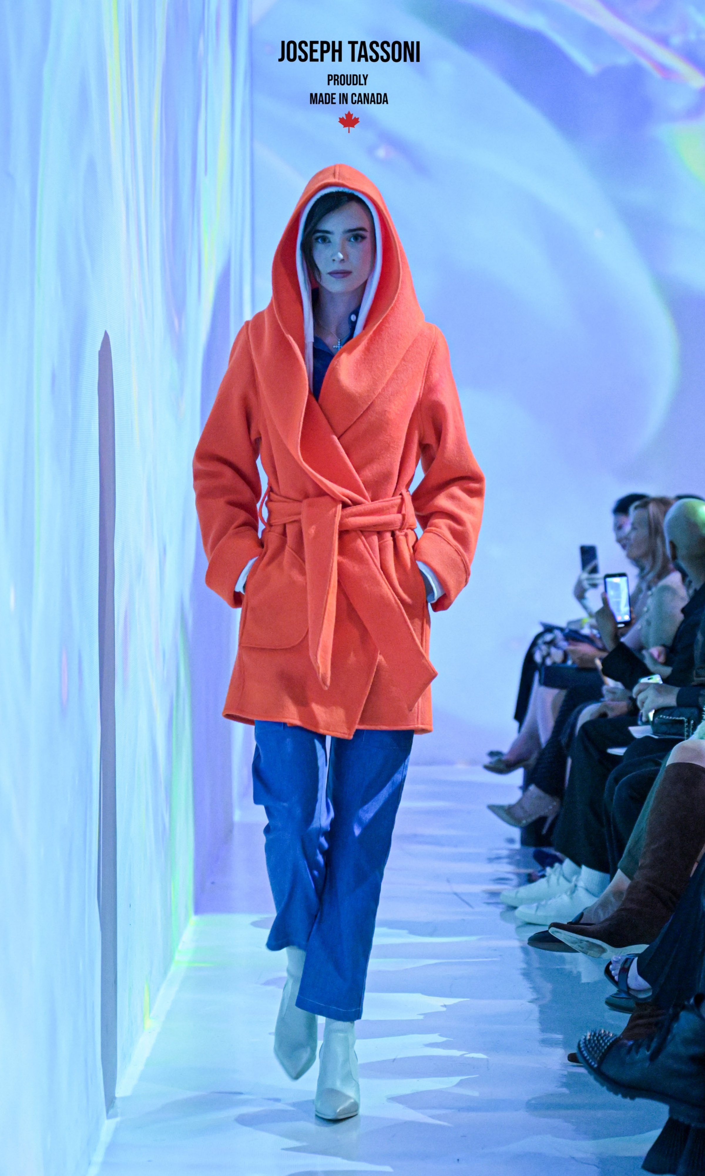 The Joseph Tassoni 100% Wool Hooded Wrap Patio Coat