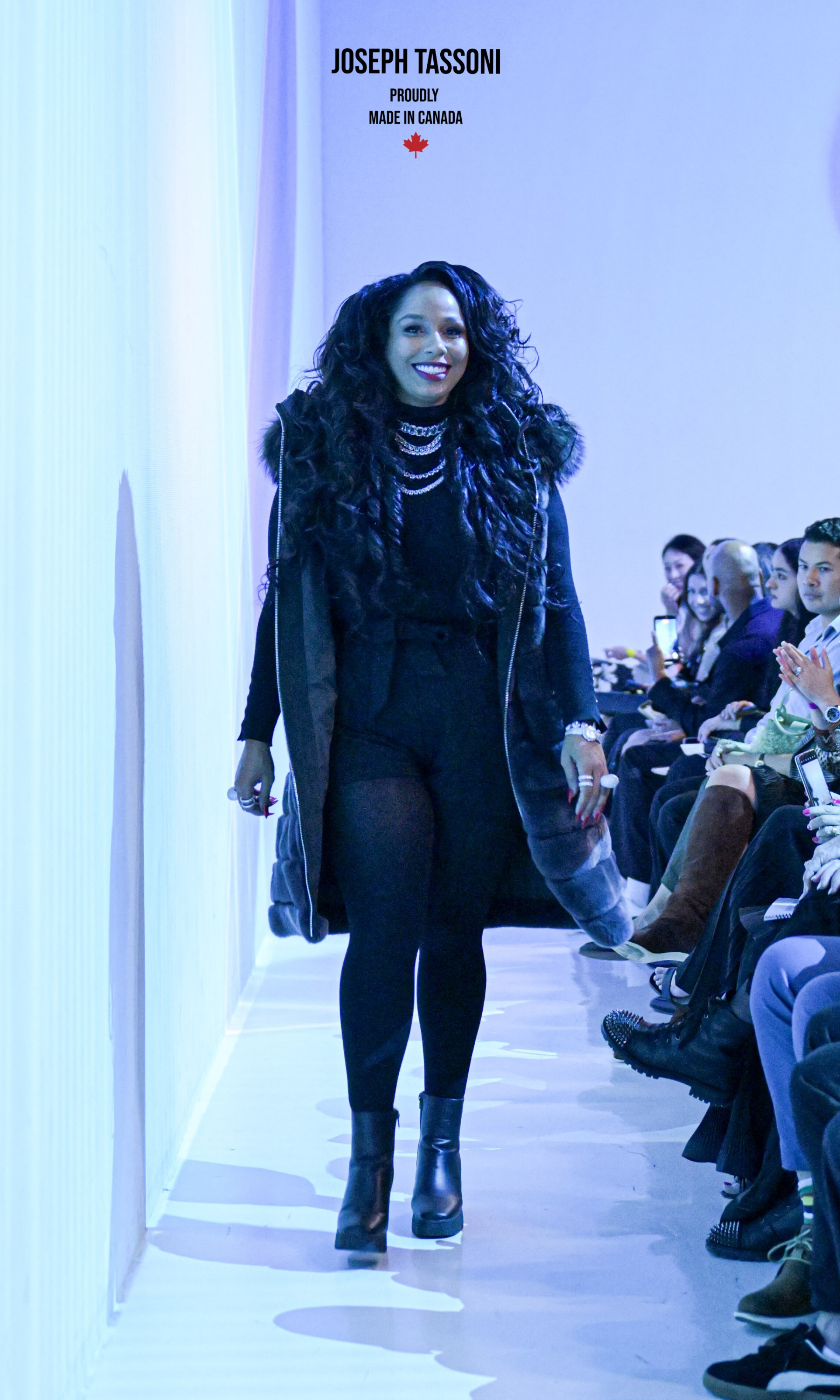 The Joseph Tassoni Ladies 3/4-Length Coat with Detachable Sleeves