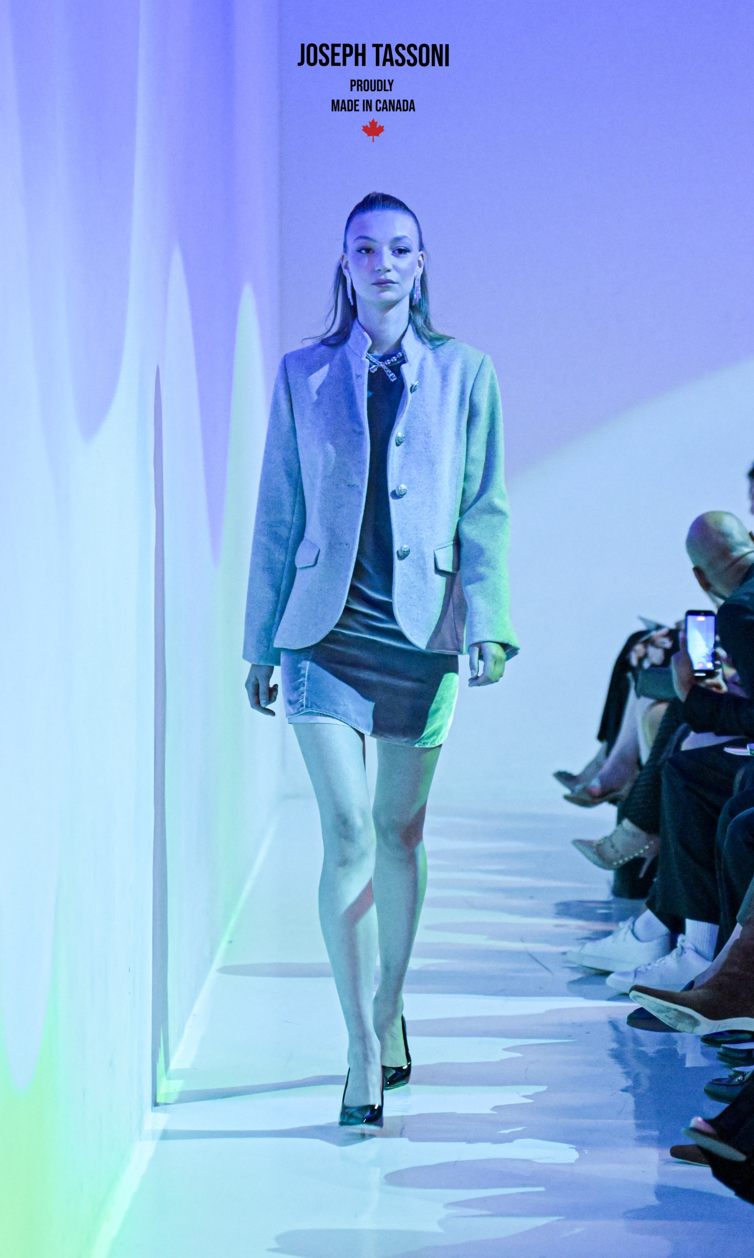 The Joseph Tassoni Ladies City Blazer paired with a Silk Velvet A-Line Dress