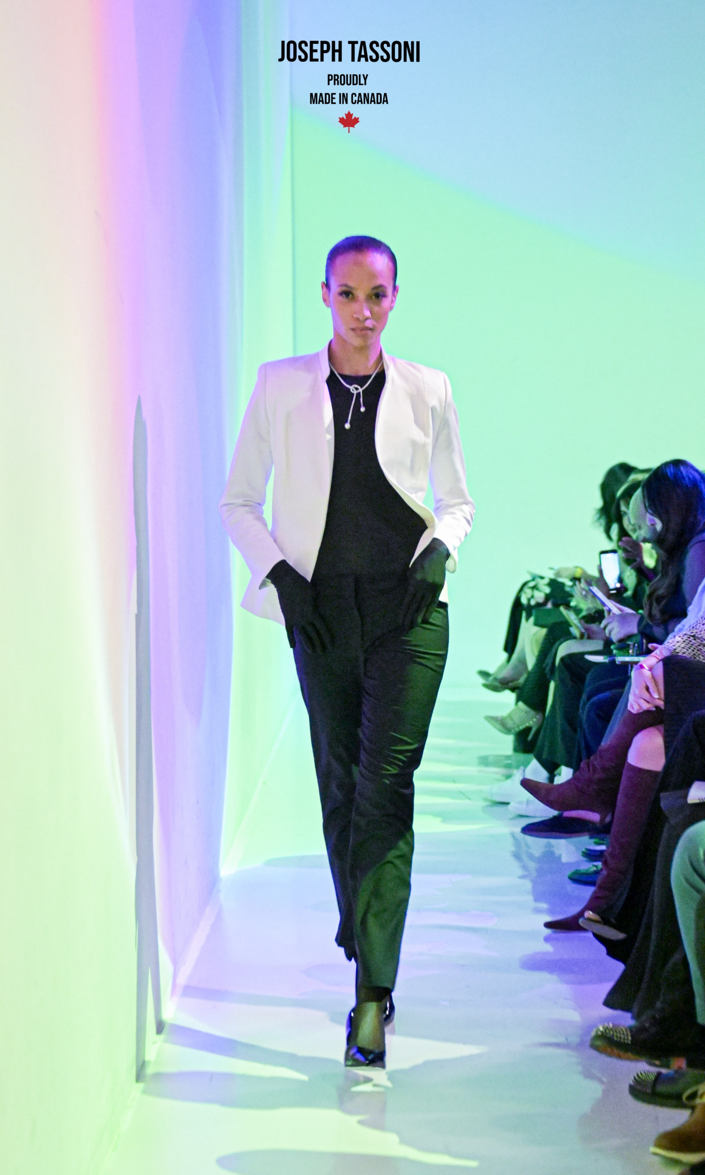 The Joseph Tassoni Ladies Blazer paired with Lower-Rise Dress Pants