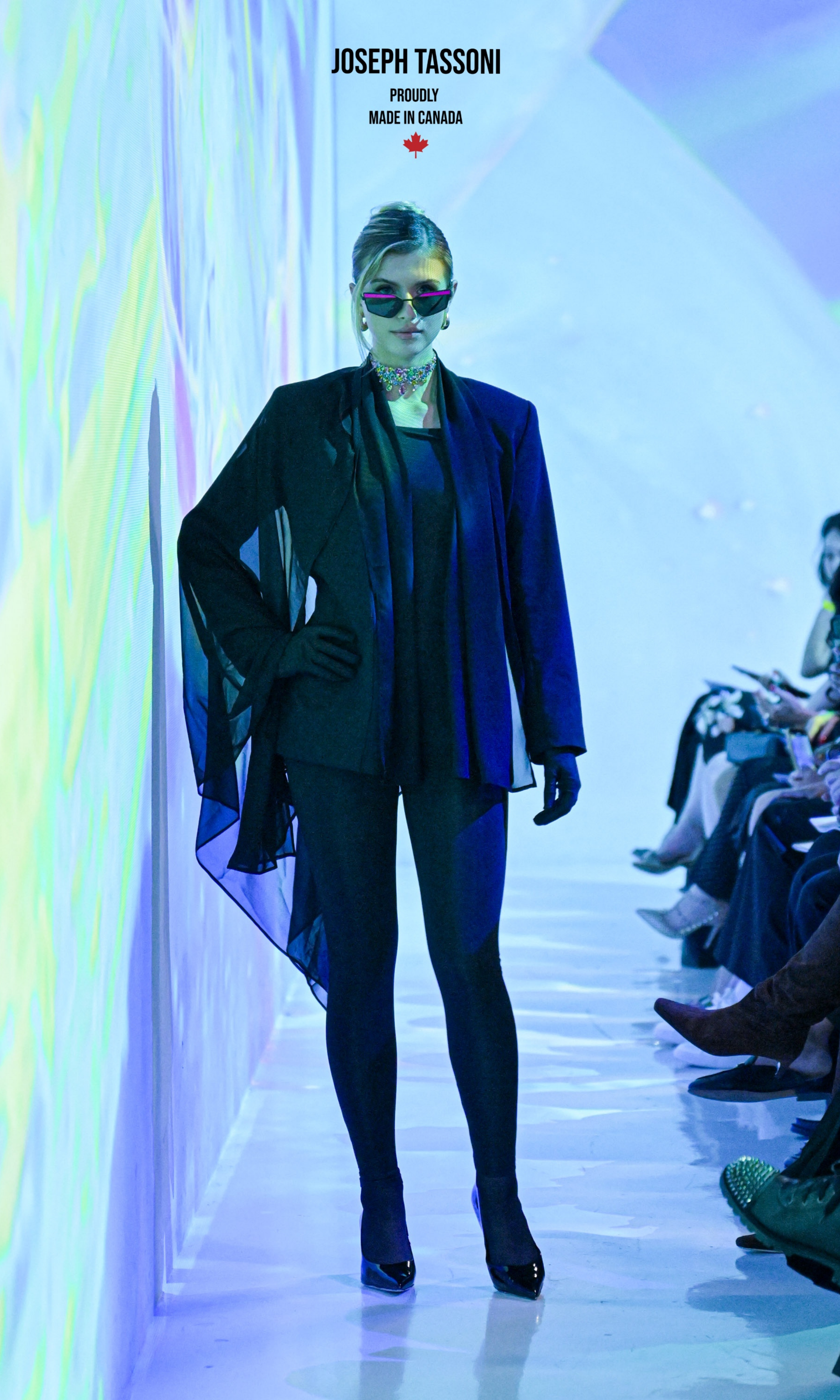 The Joseph Tassoni Ladies Scarf Silk Chiffon Suiting Blazer