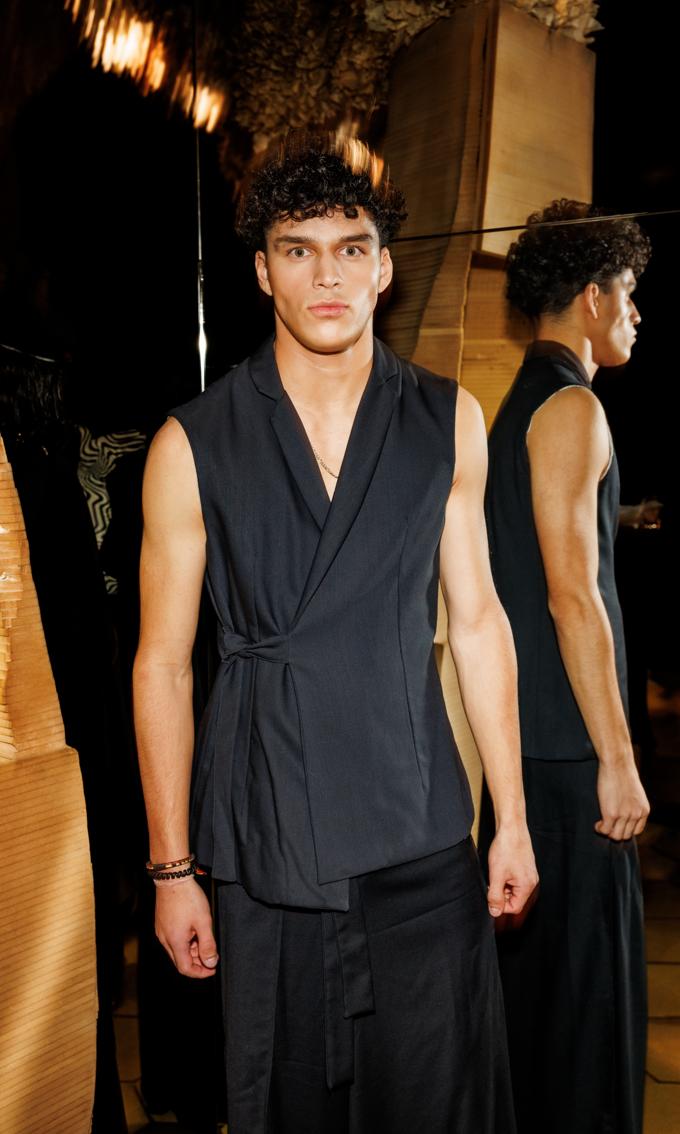 The Joseph Tassoni Wrap Vest paired with the Wrap Pant