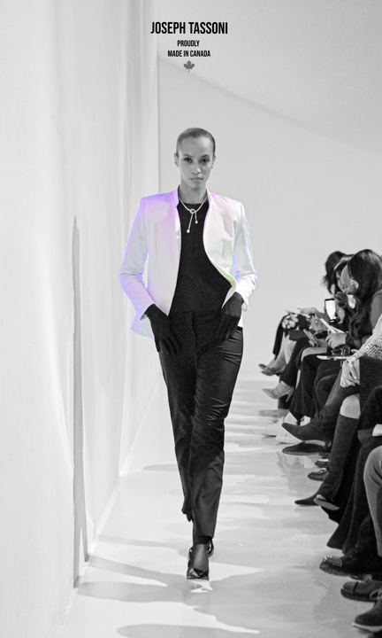 The Joseph Tassoni Ladies Blazer paired with Lower-Rise Dress Pants