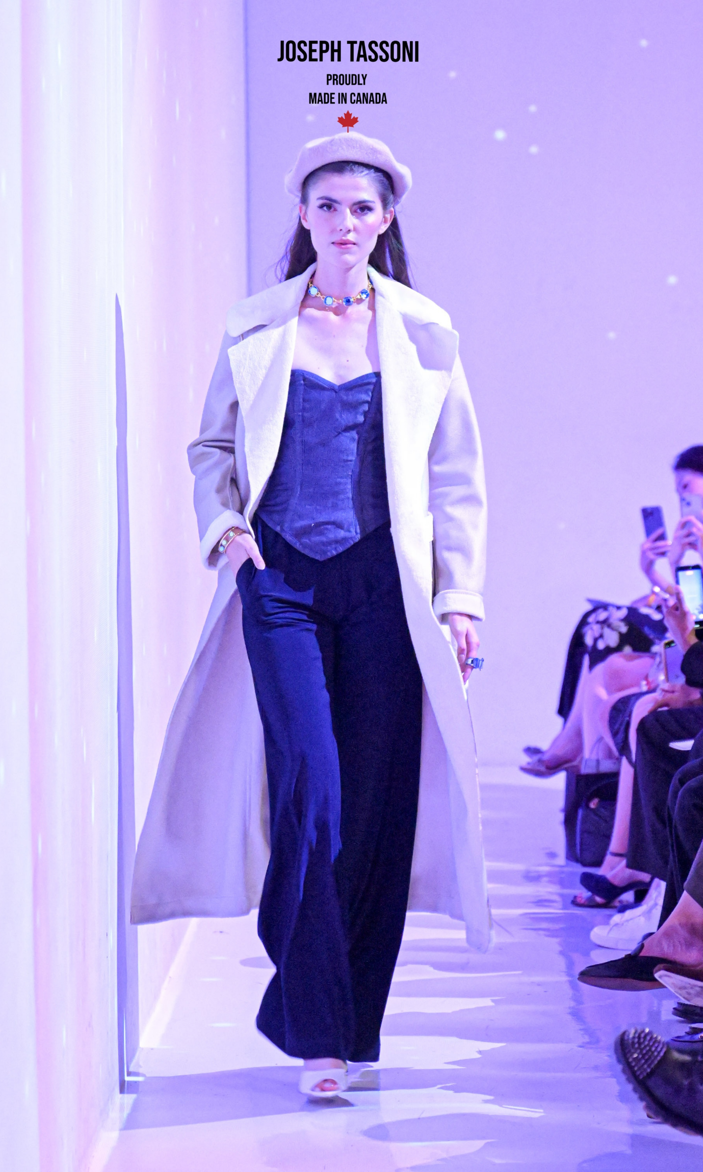 The Joseph Tassoni Ladies Velour-Finish Reversible Wrap Coat