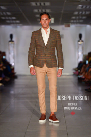 Joseph Tassoni Canadiana Plaid Sports Blazer