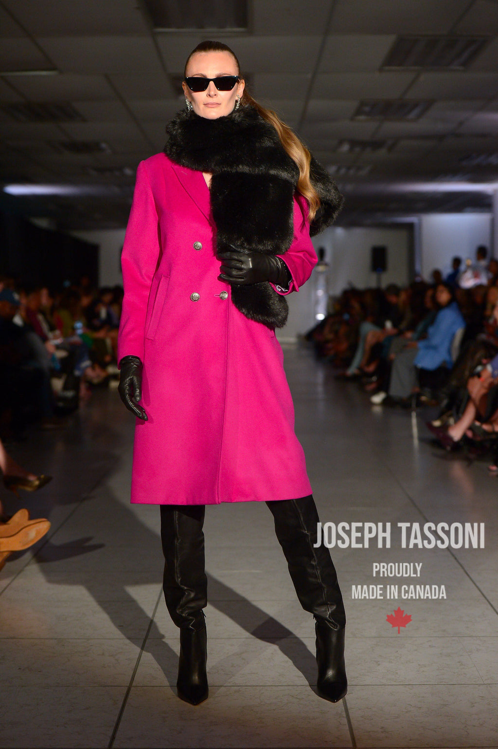 Joseph Tassoni Ladies Double-Breasted 3/4 Length Coat