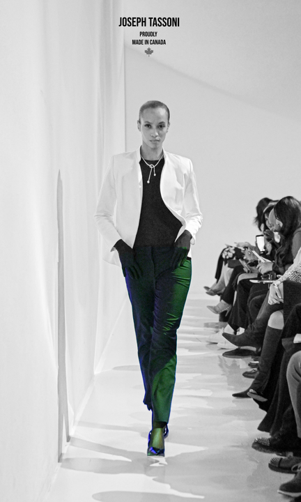 The Joseph Tassoni Ladies Blazer paired with Lower-Rise Dress Pants