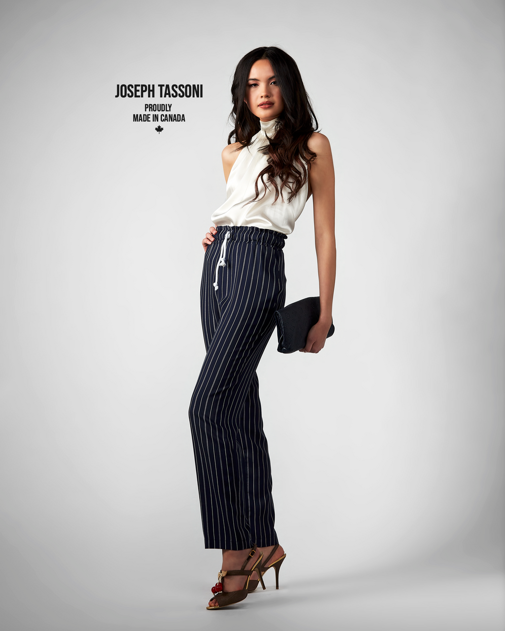 JT Ladies Mens Stripe Straight Leg Pant