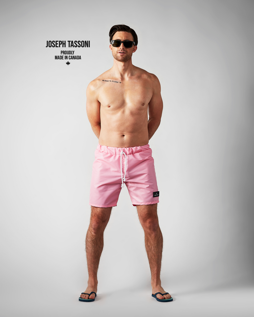 JT Men's Beach Fit Swim Trunks - Miami Pink